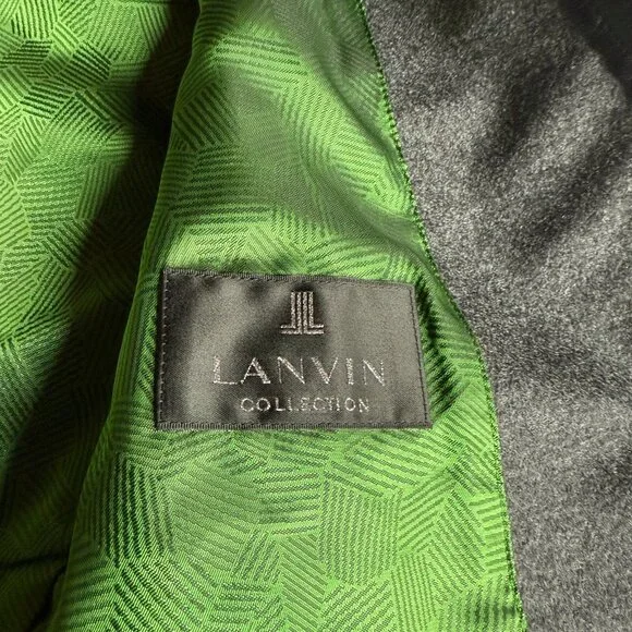 Lanvin Collection Quilted Grey Wool Vest - Size 50 (M/L) -  Made in Japan - Picture 8 of 9